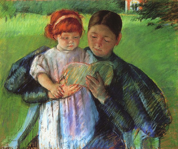 mother and child reading