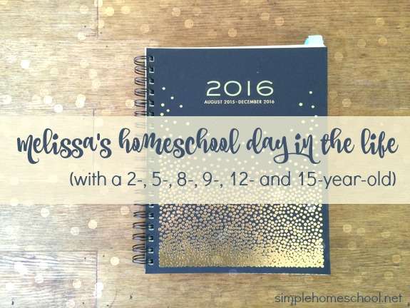 Meissa's homeschool day in the life (with a 2-, 5-, 8-, 9-, 12- and 15-year-old)