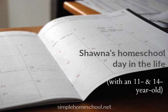 Shawna's homeschool day in the life (with an 11- & 14-year-old)