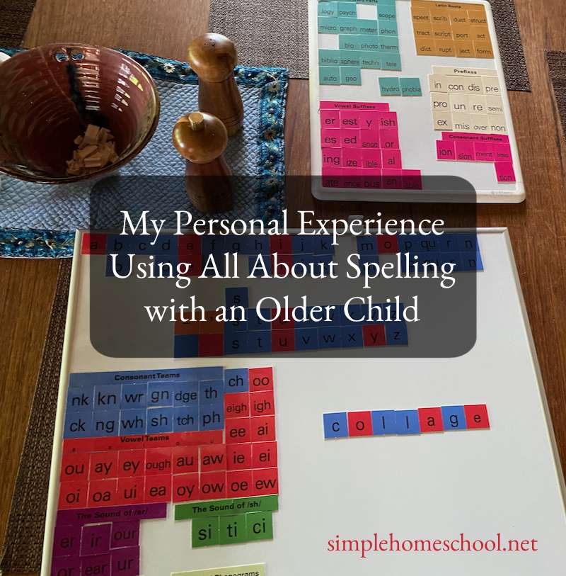 Using All About Spelling with an Older Child